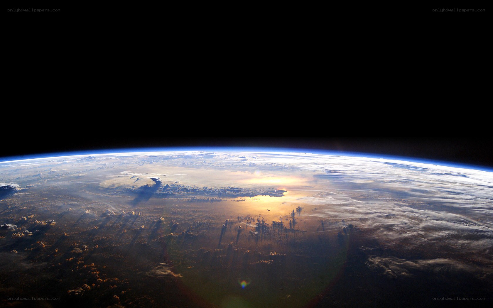 Earth from space at sunrise