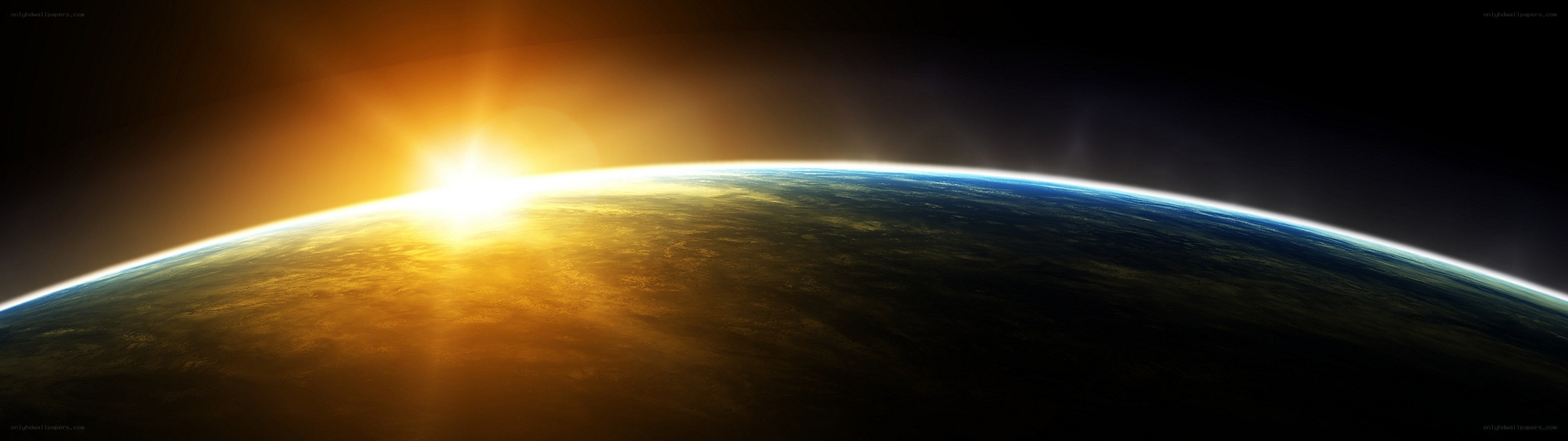 Earth from space at sunrise