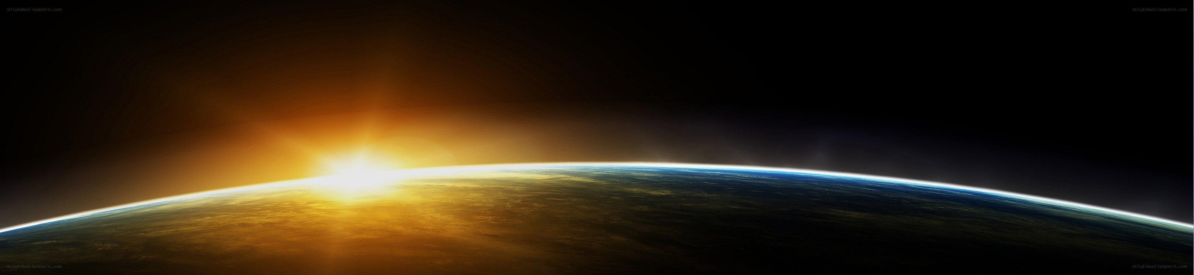 Earth from space at sunrise