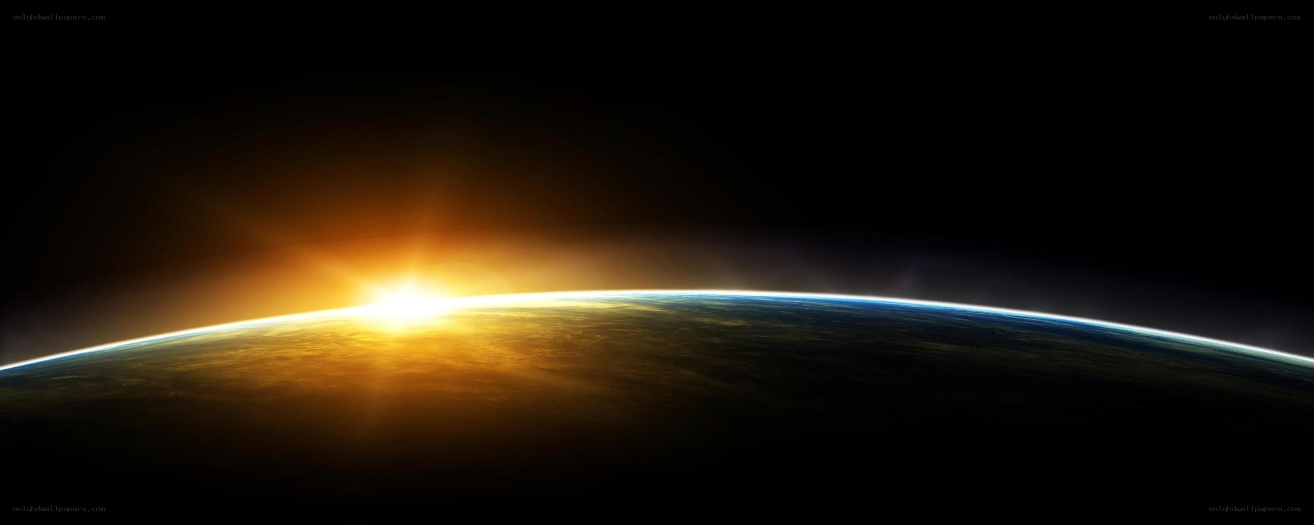 Earth from space at sunrise