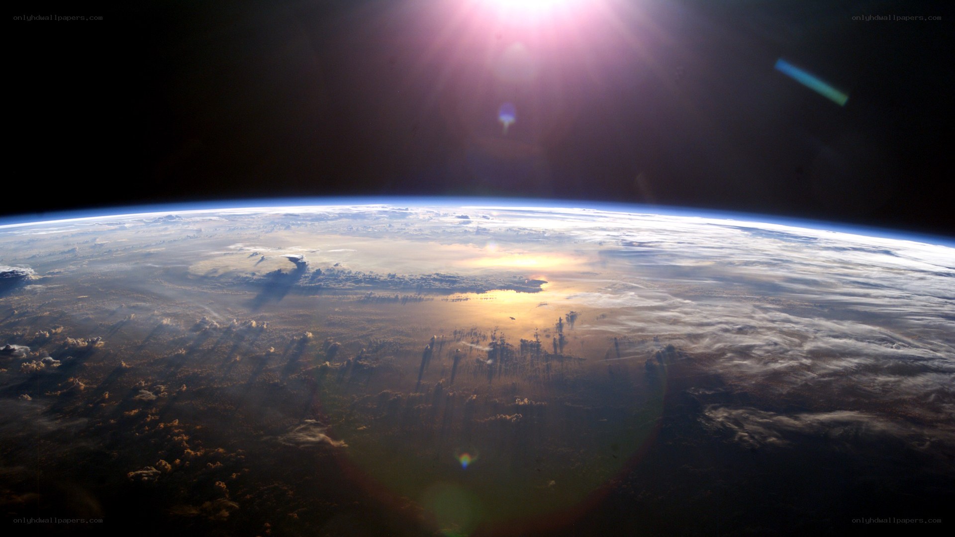 Earth from space at sunrise