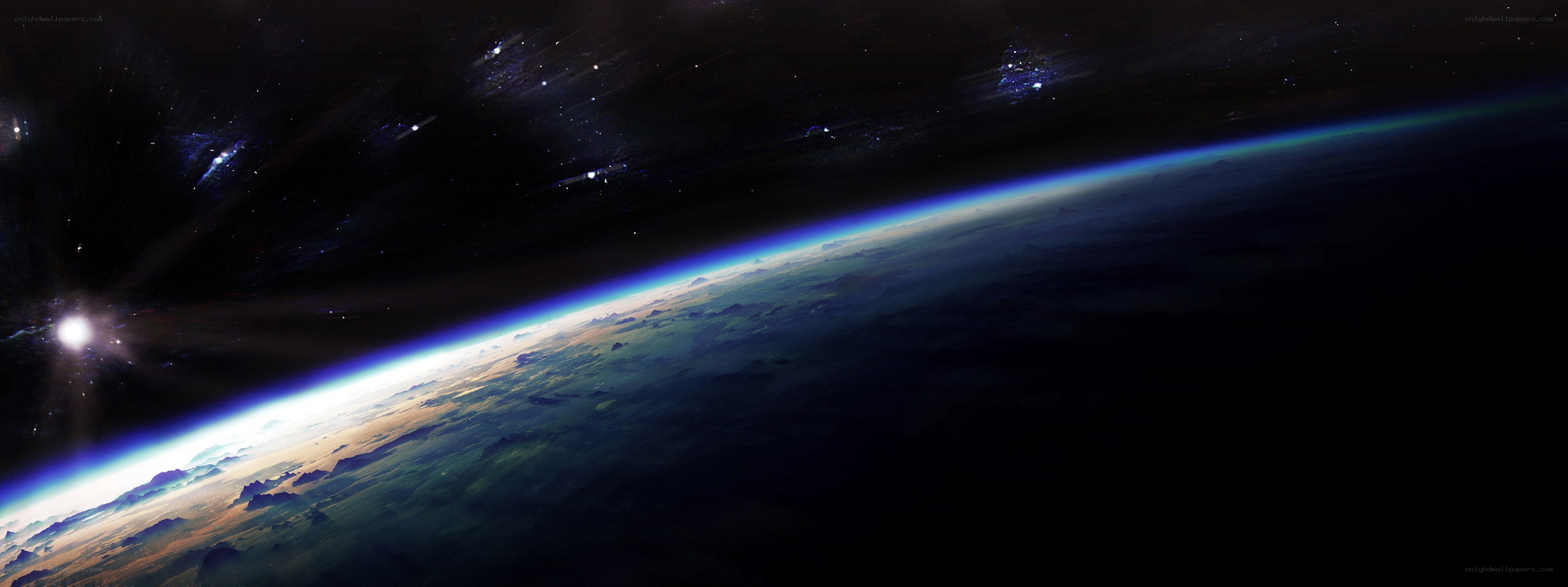 Earth from space at sunrise
