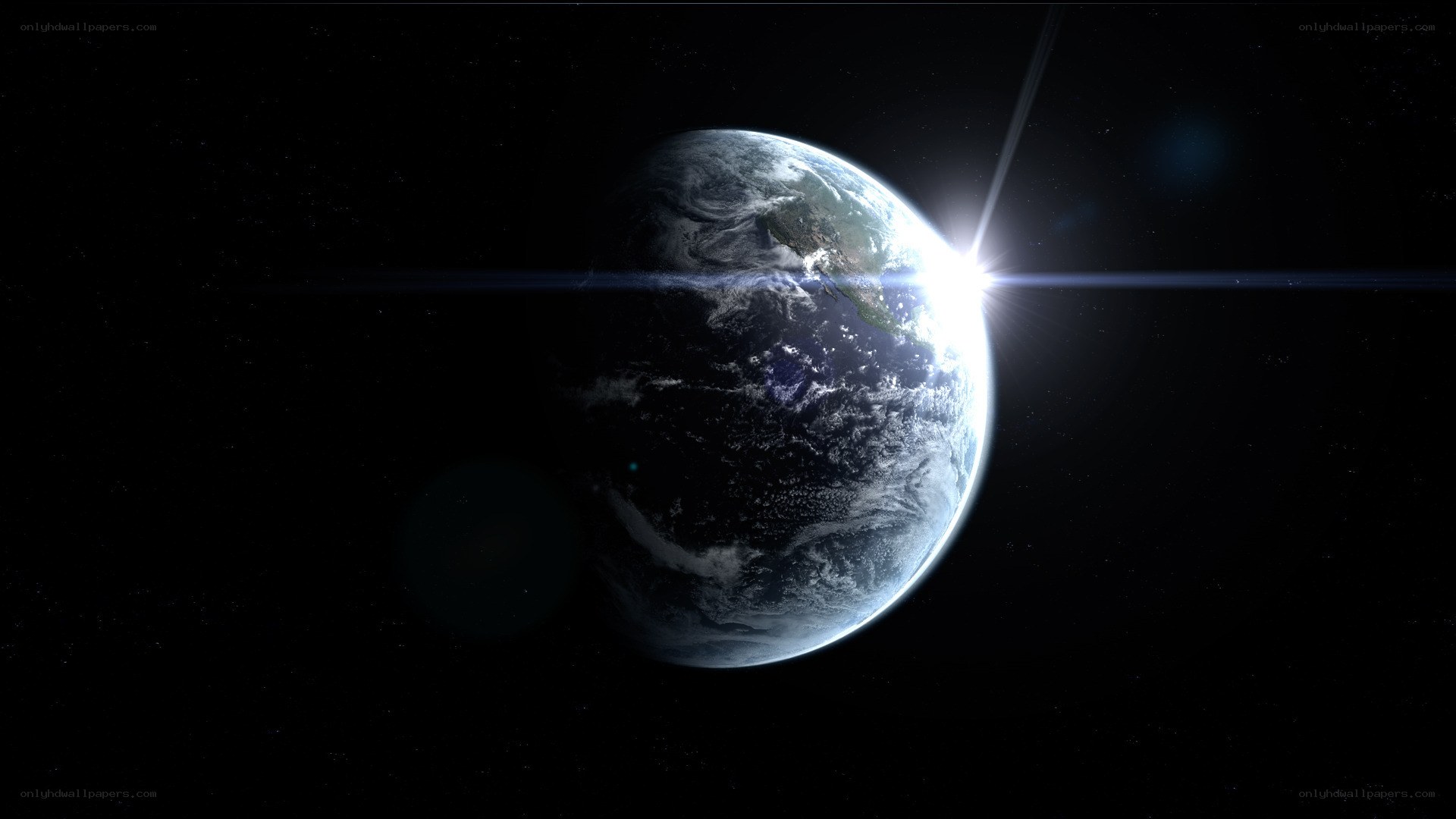 Earth from space at sunrise