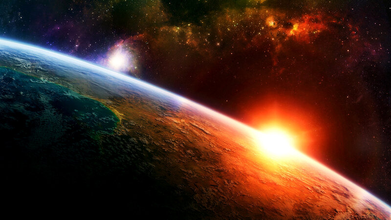 Earth from space at sunrise