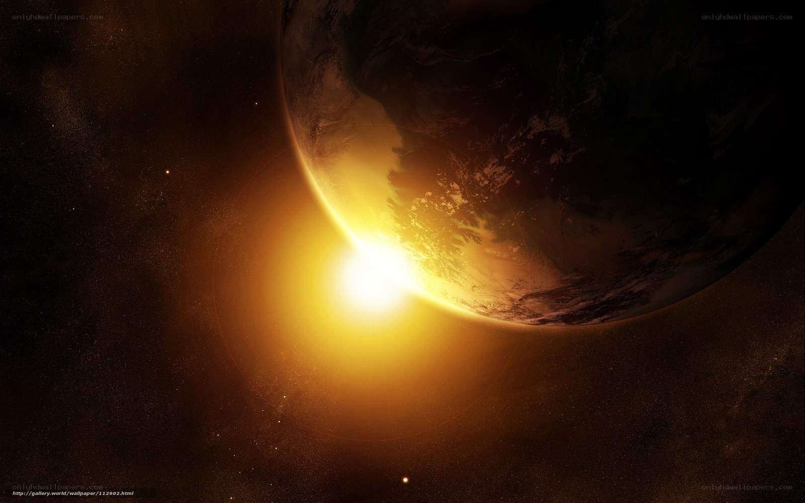 Earth from space at sunrise