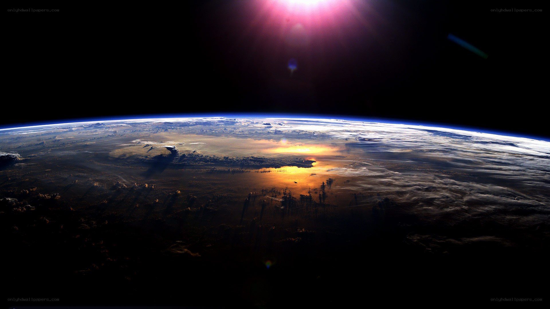 Earth from space at sunrise