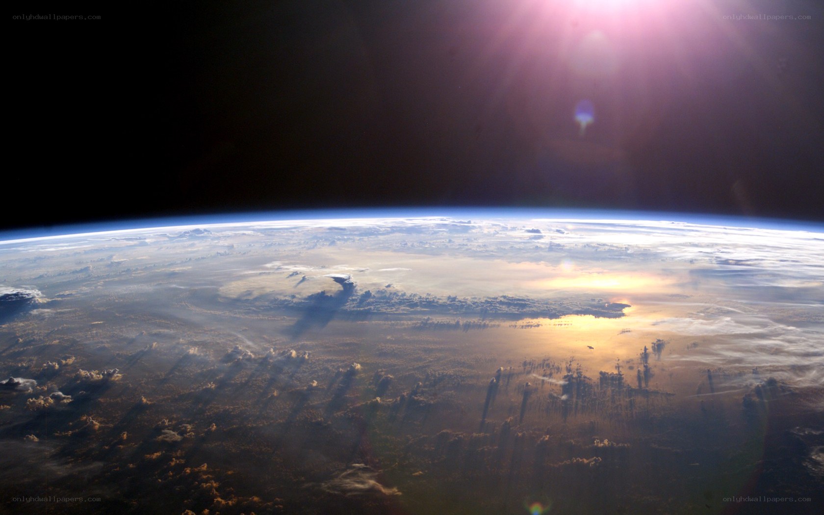 Earth from space at sunrise