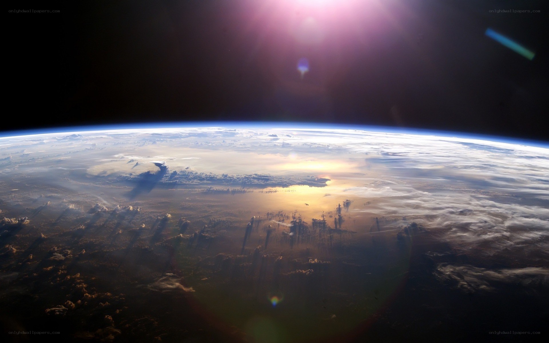 Earth from space at sunrise
