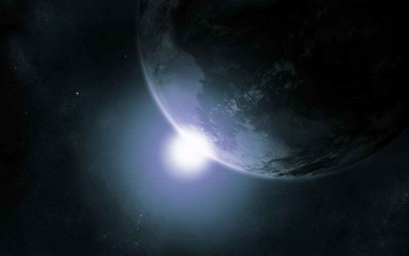 Earth from space at sunrise
