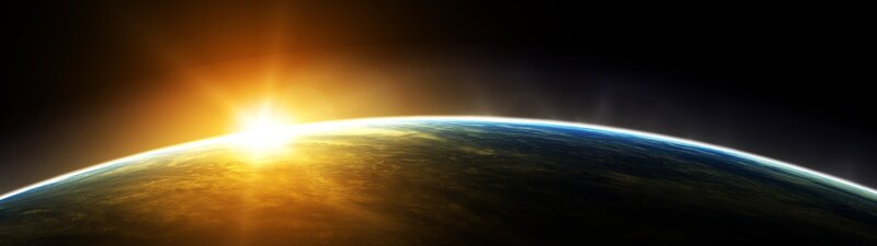 Earth from Space at Sunrise — Blue