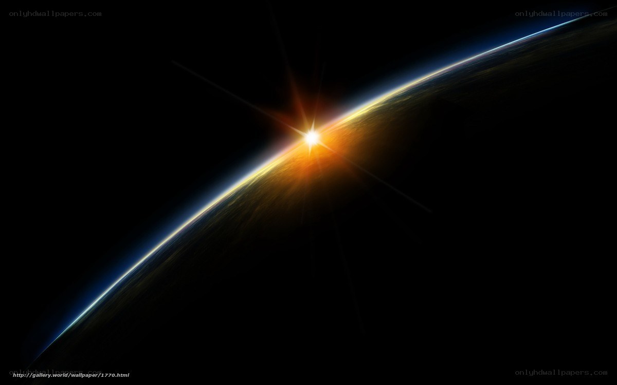 Earth from space at sunrise