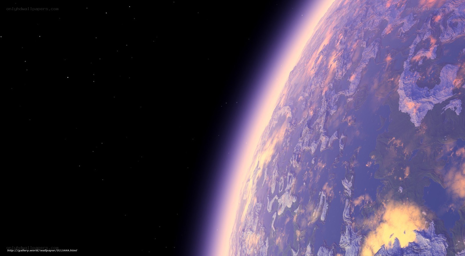 Earth from space at sunset