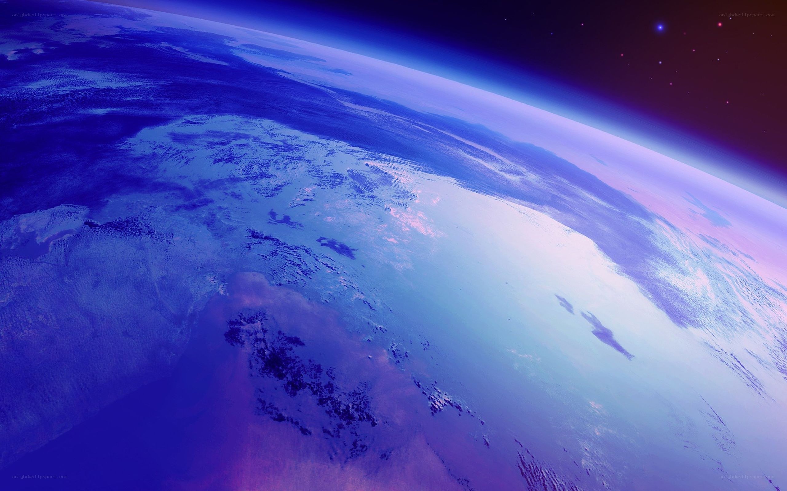 Earth from space at twilight