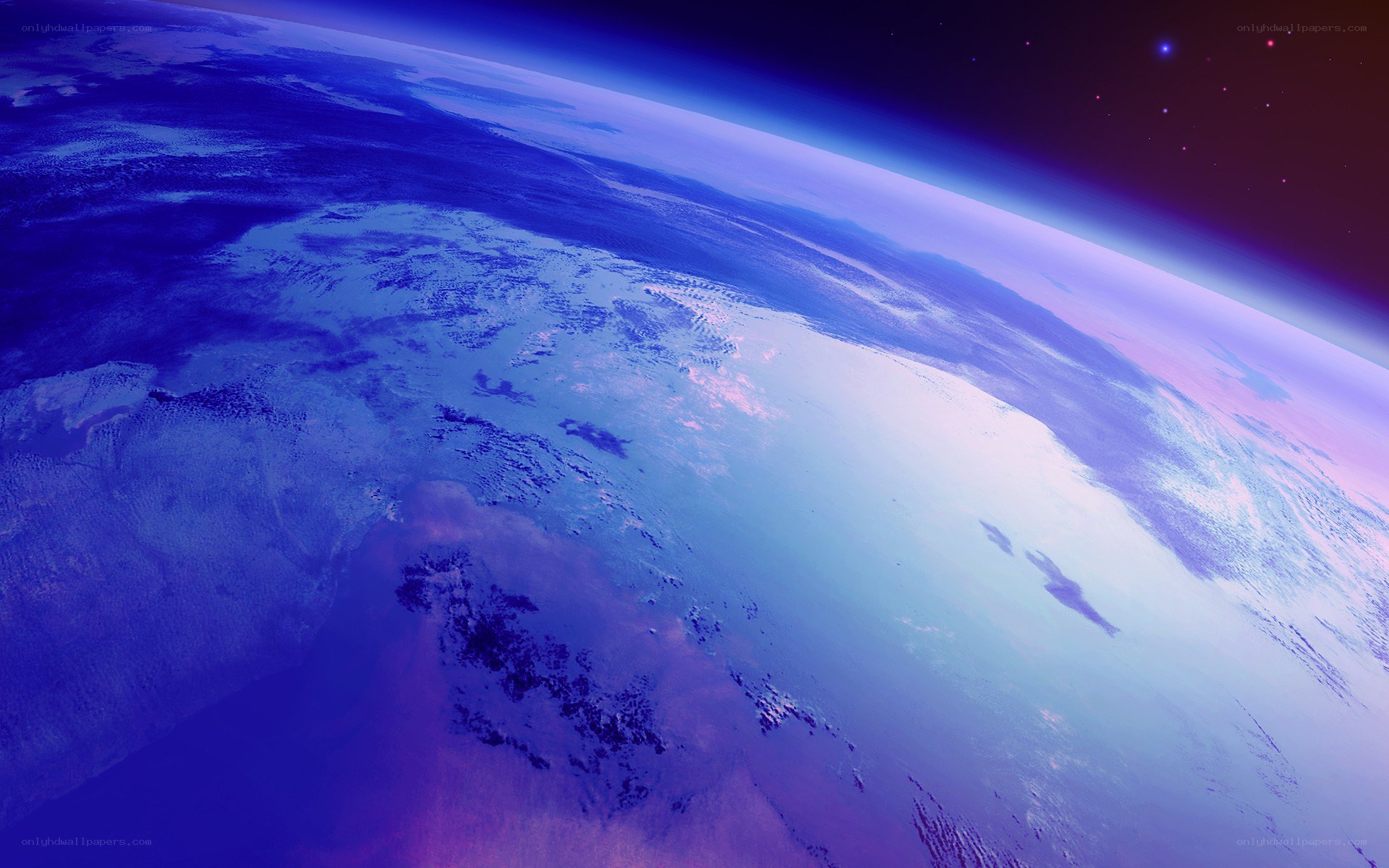 Earth from space at twilight