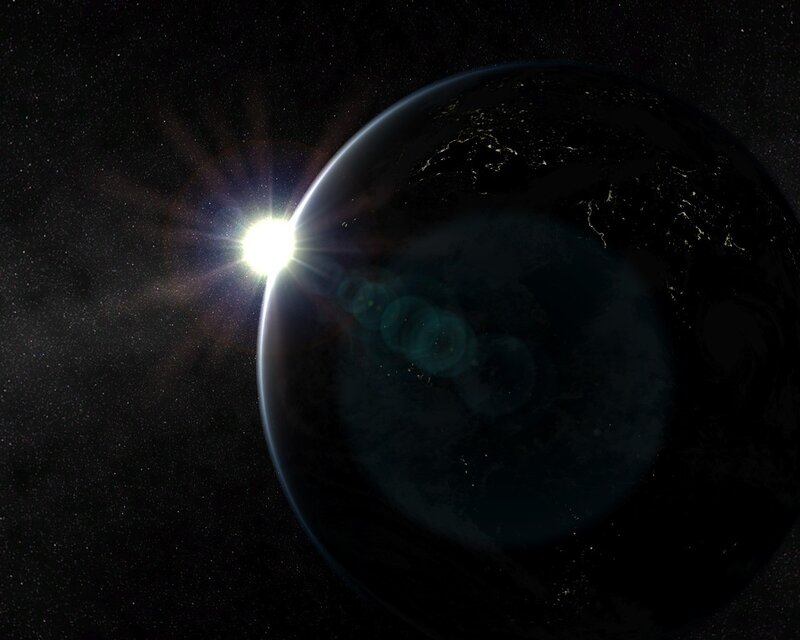 Earth from Space — Black, Dramatic, Night, 3d Render