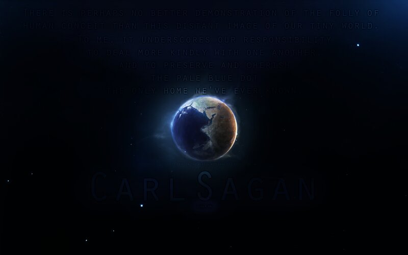 Earth from Space — Black, Dramatic, Night, Digital Art, Quote