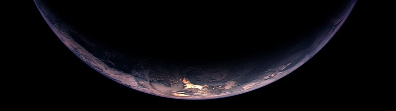Earth from Space — Black, Dramatic, Night, Photograph, Planet