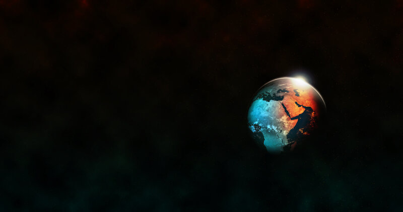 Earth from Space — Black, Dramatic, Sunset