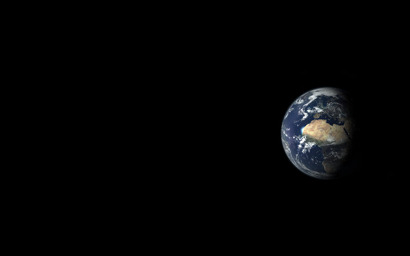Earth from Space — Black, Serene, 3d Render, Planet