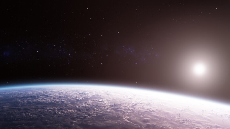 Earth from Space — Black, Serene, Digital Art