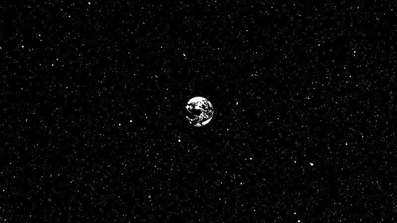 Earth from Space — Black, Serene, Illustration
