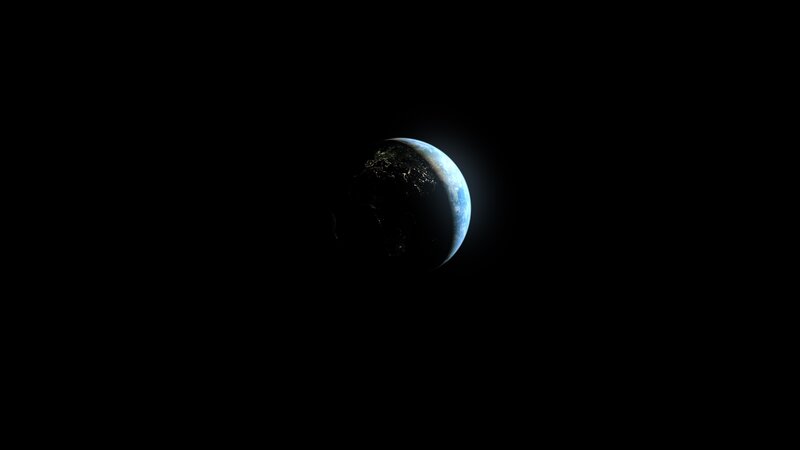 Earth from Space — Black, Serene, Night, 3d Render, Planet