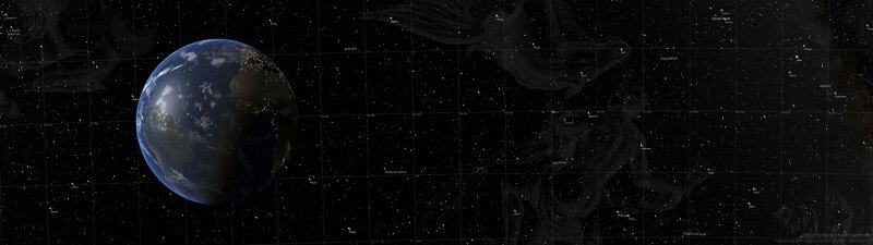 Earth from Space — Black, Serene, Night, Digital Art