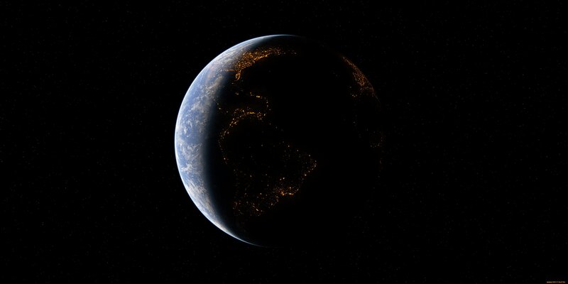 Earth from Space — Black, Serene, Night, Photograph