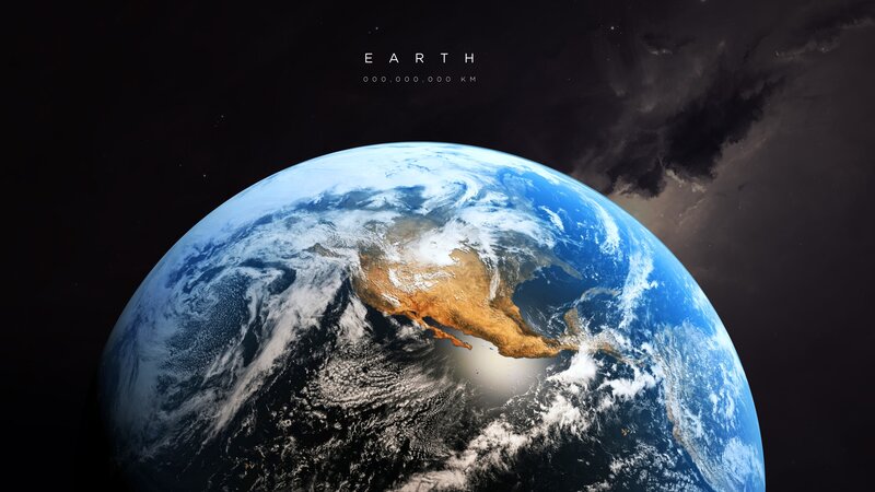 Earth from Space — Blue, Dramatic, 3d Render, Clouds, Continent