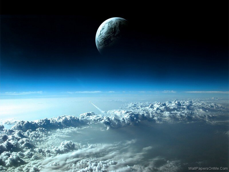 Earth from Space — Blue, Dramatic, Digital Art, Planet, Clouds