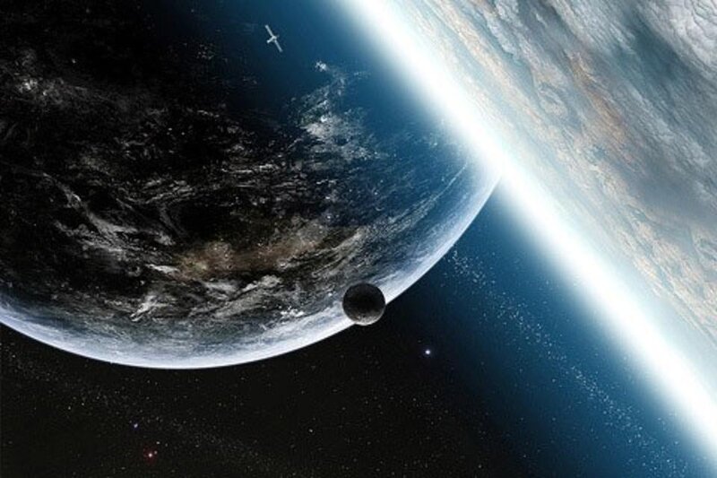 Earth from Space — Blue, Dramatic, Digital Art, Satellite
