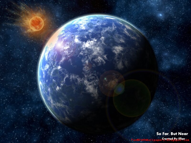 Earth from Space — Blue, Dramatic, Digital Art, Sun