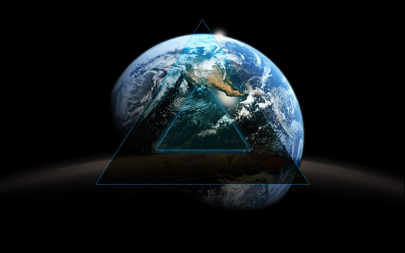 Earth from Space — Blue, Dramatic, Digital Art, Triangle
