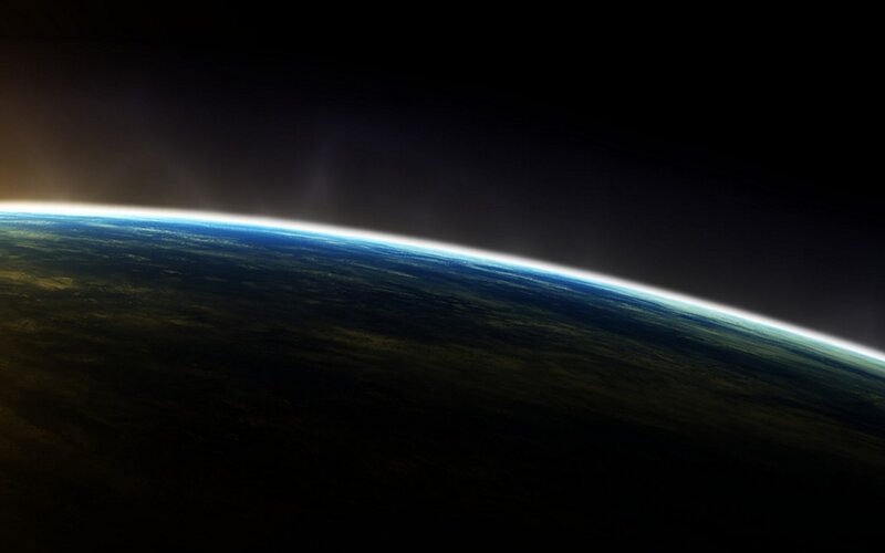 Earth from Space — Blue, Dramatic, Night, Digital Art, Planet, Atmosphere