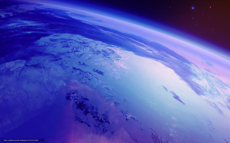 Earth from Space — Blue, Dramatic, Night, Digital Art, Planet, Stars, Atmosphere