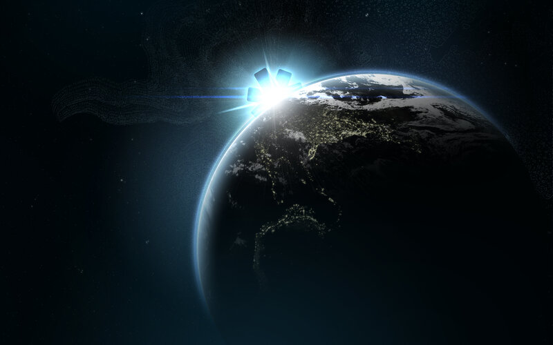 Earth from Space — Blue, Dramatic, Night, Digital Art, Planet, Sunlight