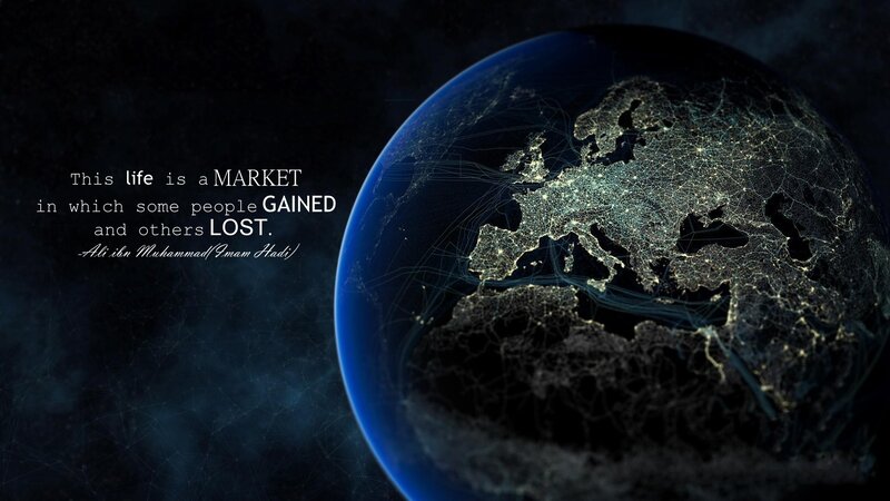 Earth from Space — Blue, Dramatic, Night, Digital Art, Text