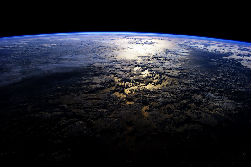 Earth from Space — Blue, Dramatic, Night, Photograph, Clouds, Ocean, Atmosphere