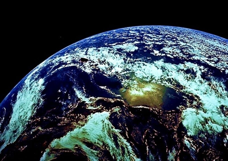 Earth from Space — Blue, Dramatic, Night, Photograph, Clouds, Ocean