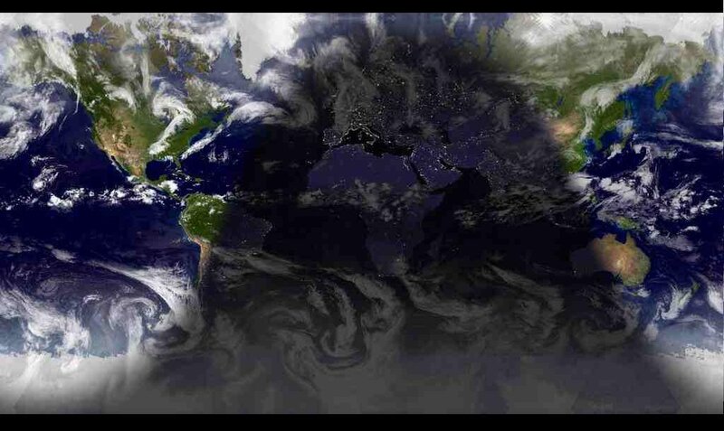 Earth from Space — Blue, Dramatic, Night, Photograph, Continents, Clouds