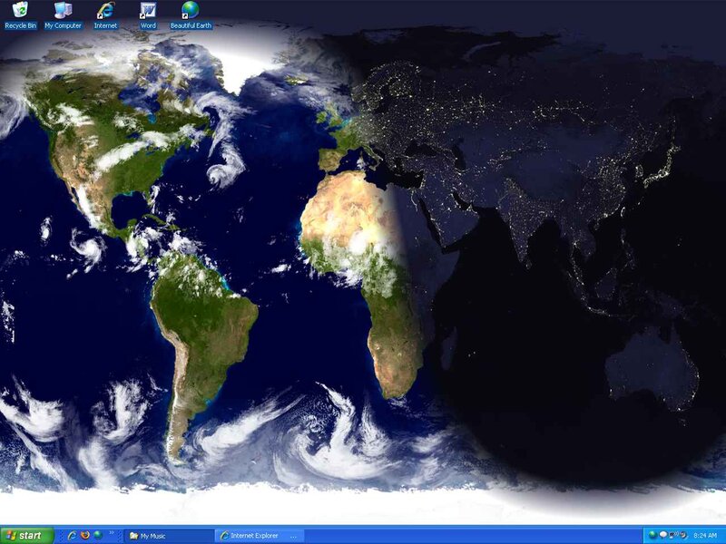 Earth from Space — Blue, Dramatic, Night, Photograph, Desktop Icons