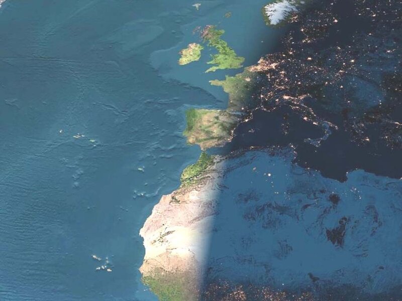 Earth from Space — Blue, Dramatic, Night, Photograph, Europe