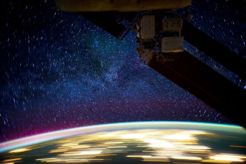 Earth from Space — Blue, Dramatic, Night, Photograph, Space Station