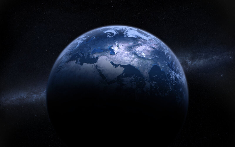 Earth from Space — Blue, Dramatic, Night, Photograph