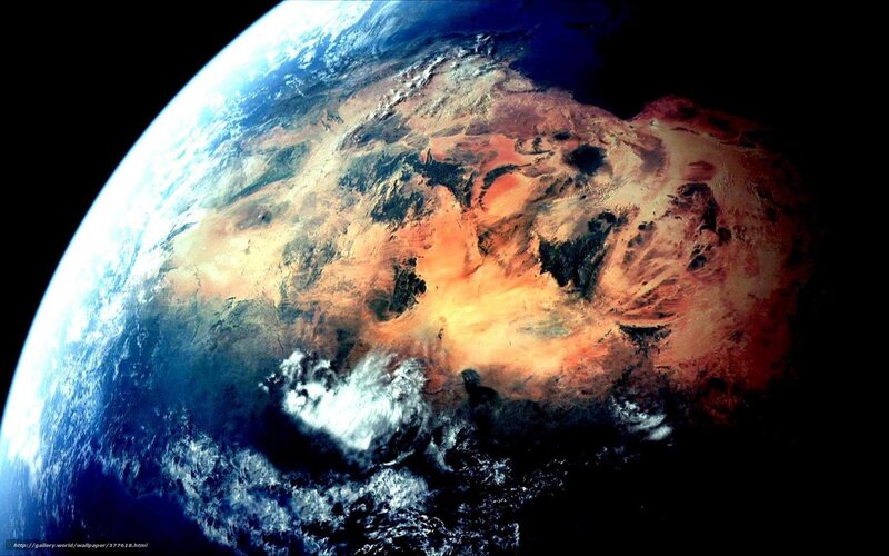 Earth from Space — Blue, Dramatic, Photograph, Clouds, Desert