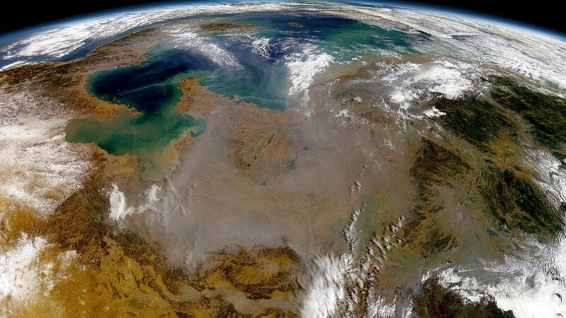 Earth from Space — Blue, Dramatic, Photograph, Clouds, Landmass