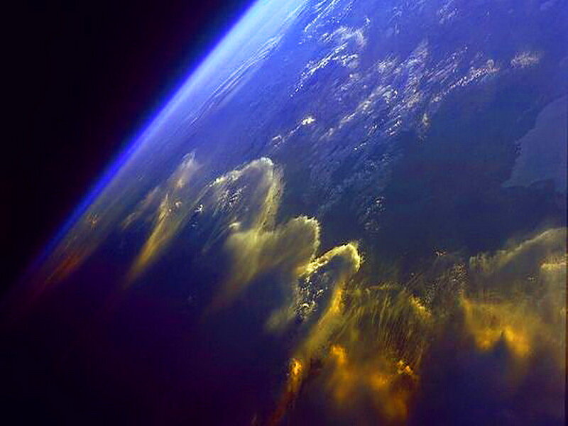 Earth from Space — Blue, Dramatic, Photograph, Clouds, Ocean, Atmosphere