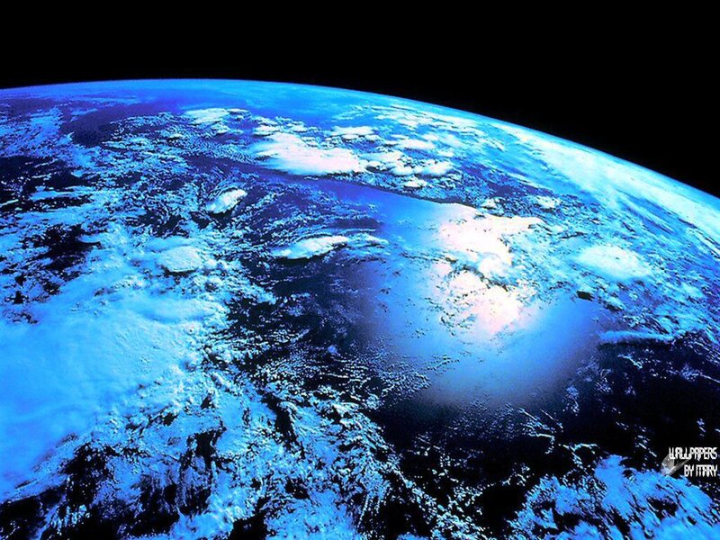 Earth from Space — Blue, Dramatic, Photograph, Clouds, Ocean, Land