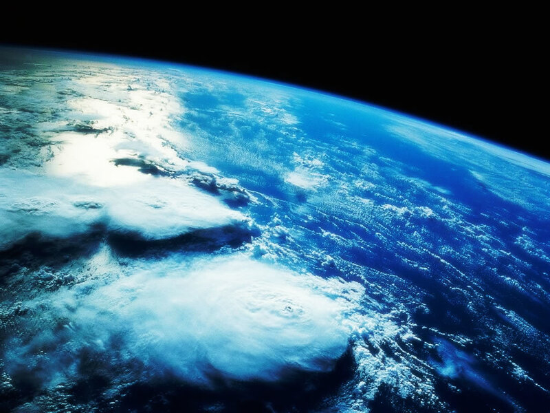 Earth from Space — Blue, Dramatic, Photograph, Clouds, Ocean, Planet, White
