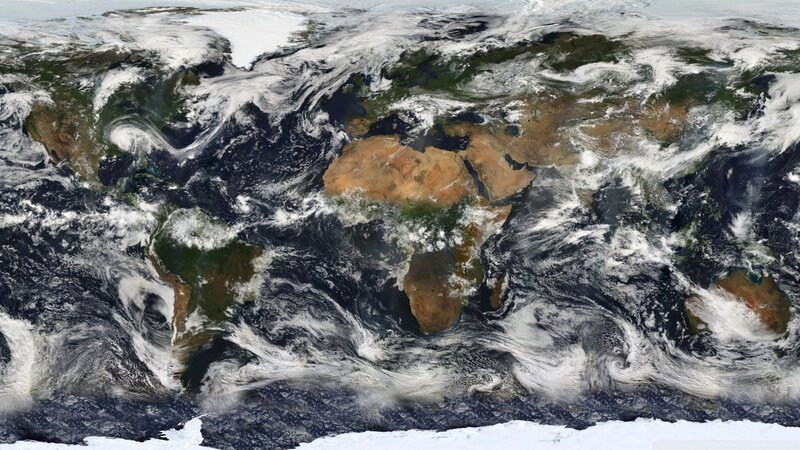 Earth from Space — Blue, Dramatic, Photograph, Continents, Clouds